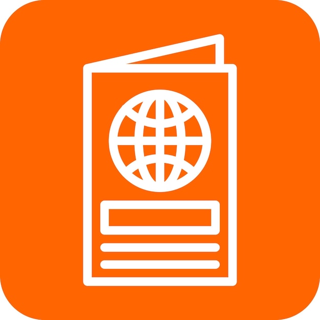 Diseño vectorial Estilo del icono del pasaporte