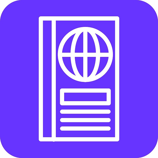 Diseño vectorial Estilo del icono del pasaporte