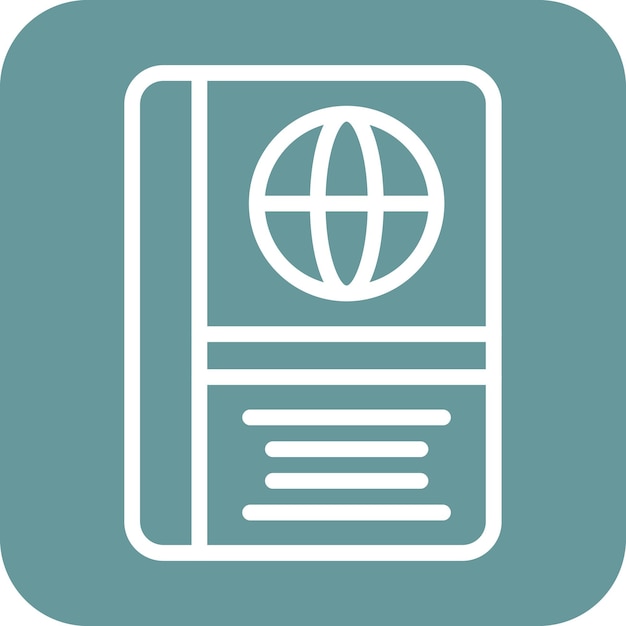 Diseño vectorial Estilo del icono del pasaporte