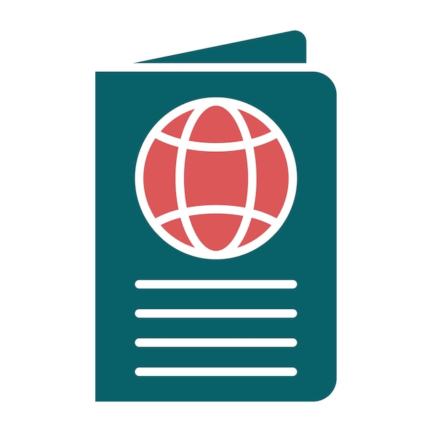 Diseño vectorial Estilo del icono del pasaporte
