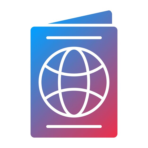 Diseño vectorial Estilo del icono del pasaporte