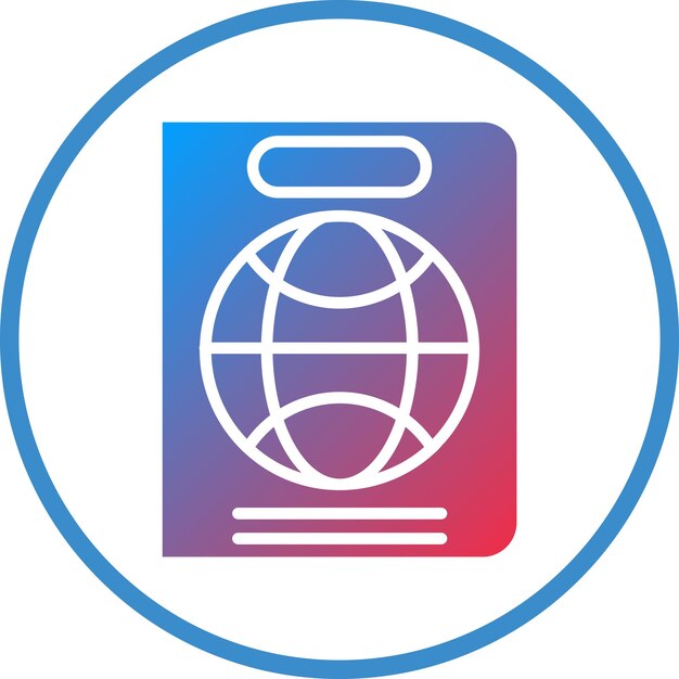 Diseño vectorial Estilo del icono del pasaporte