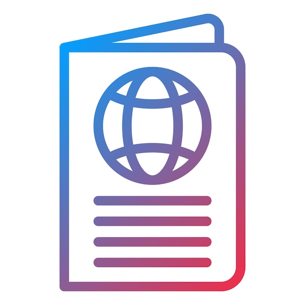 Diseño vectorial Estilo del icono del pasaporte