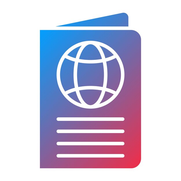 Diseño vectorial Estilo del icono del pasaporte
