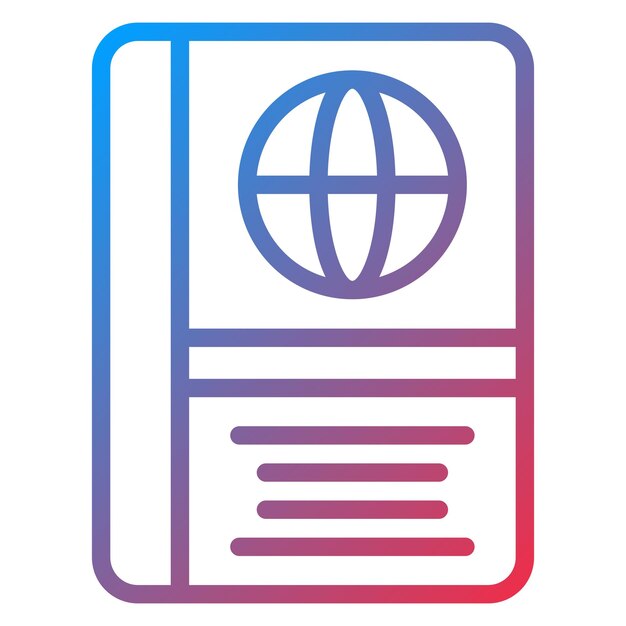 Diseño vectorial Estilo del icono del pasaporte