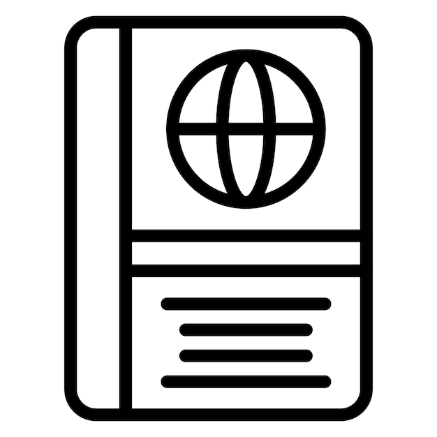 Diseño vectorial Estilo del icono del pasaporte