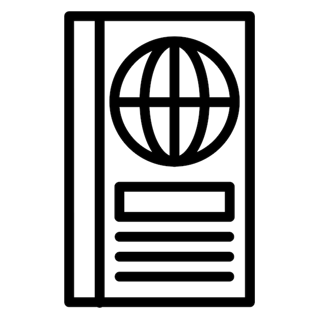 Diseño vectorial Estilo del icono del pasaporte