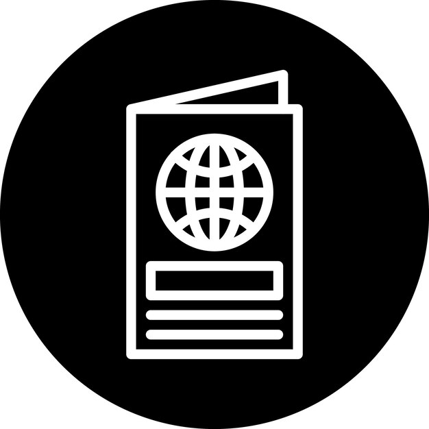 Diseño vectorial Estilo del icono del pasaporte