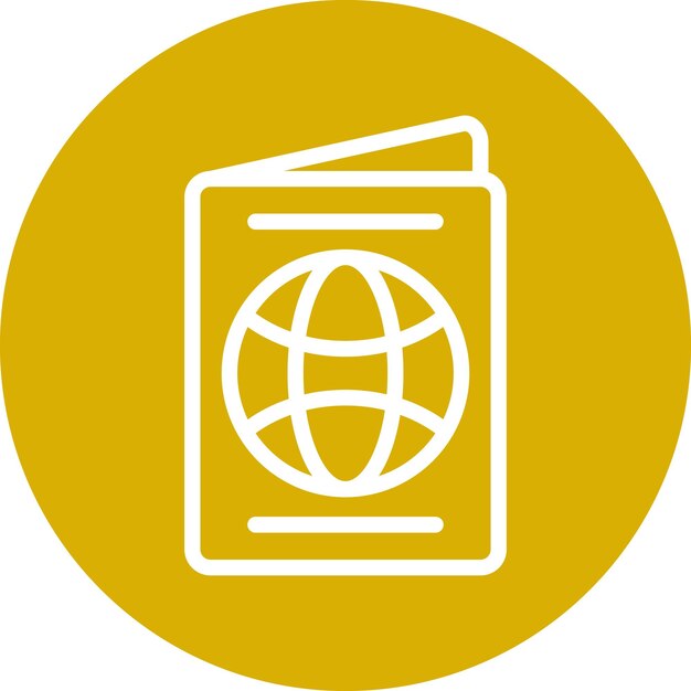 Diseño vectorial Estilo del icono del pasaporte