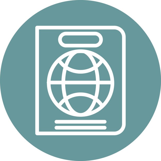 Diseño vectorial Estilo del icono del pasaporte