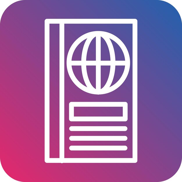 Diseño vectorial Estilo del icono del pasaporte