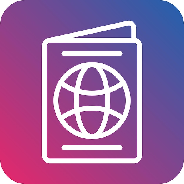 Diseño vectorial Estilo del icono del pasaporte