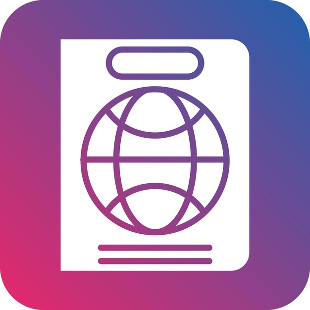 Diseño vectorial Estilo del icono del pasaporte