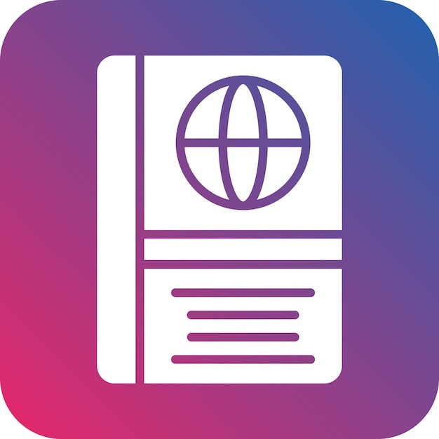 Diseño vectorial Estilo del icono del pasaporte