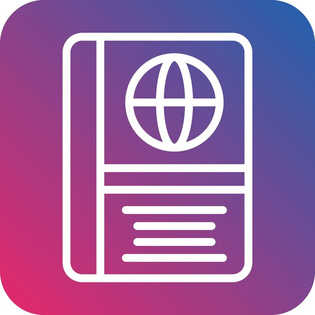 Diseño vectorial Estilo del icono del pasaporte