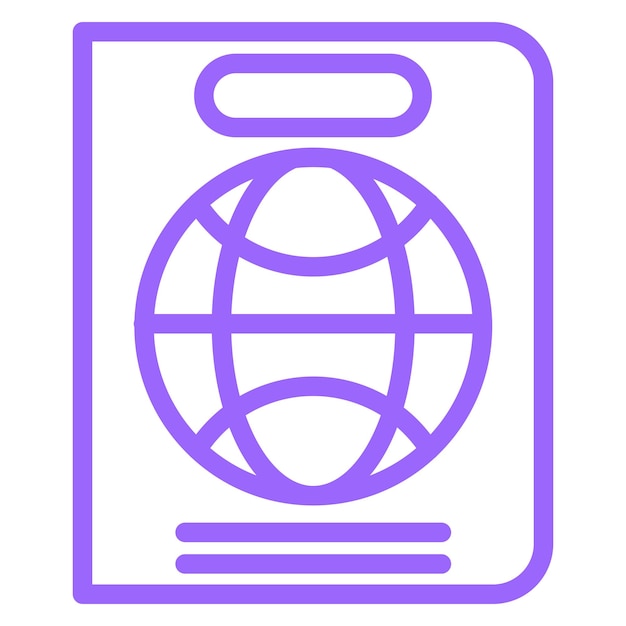 Diseño vectorial Estilo del icono del pasaporte