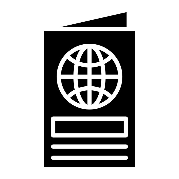 Diseño vectorial Estilo del icono del pasaporte