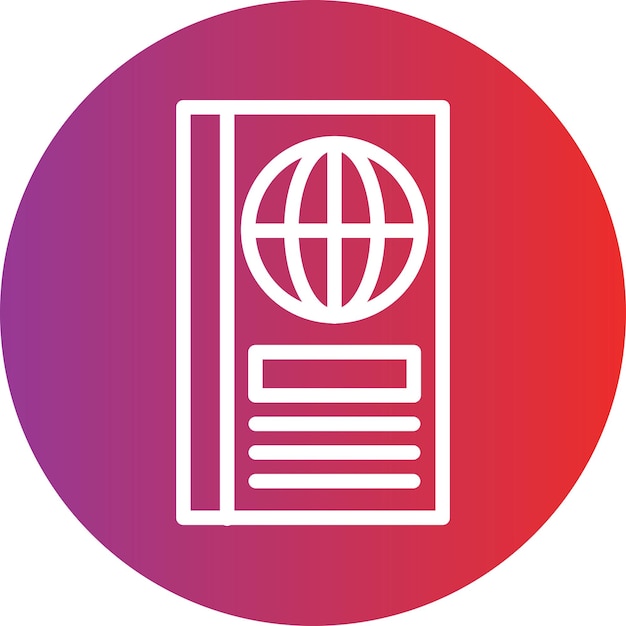 Diseño vectorial Estilo del icono del pasaporte