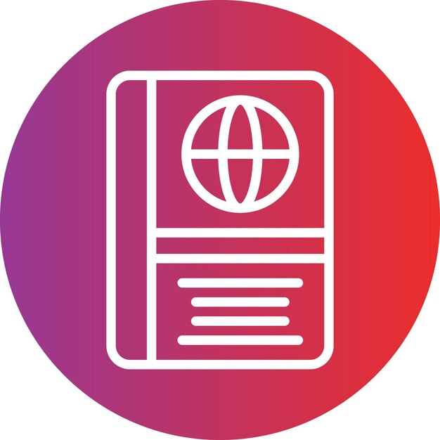 Diseño vectorial Estilo del icono del pasaporte