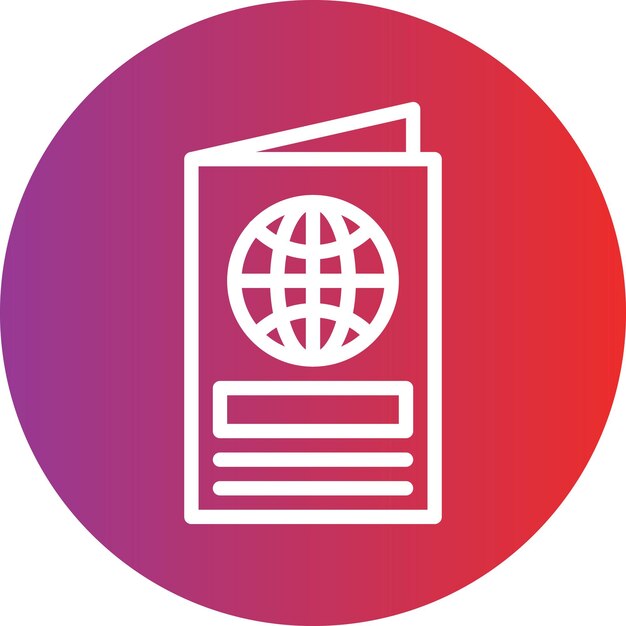 Diseño vectorial Estilo del icono del pasaporte