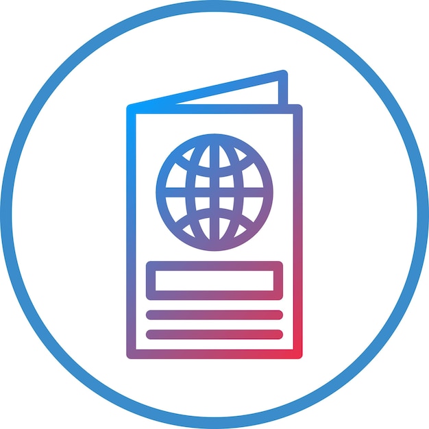 Diseño vectorial Estilo del icono del pasaporte