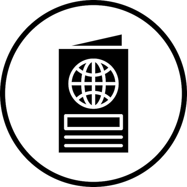 Diseño vectorial Estilo del icono del pasaporte