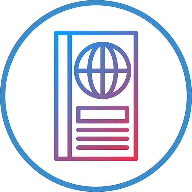 Diseño vectorial Estilo del icono del pasaporte