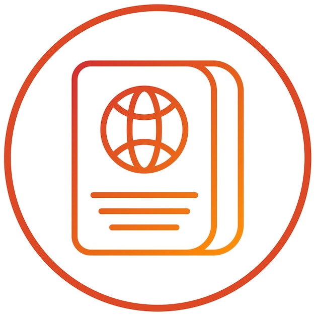 Diseño vectorial Estilo del icono del pasaporte