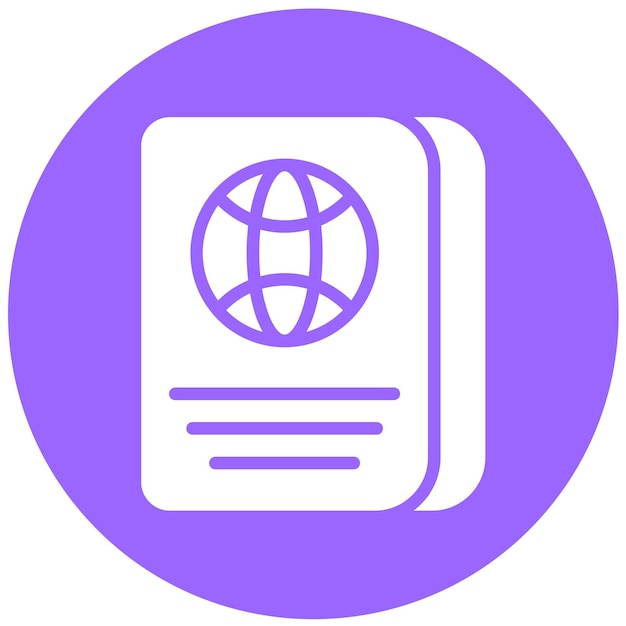 Diseño vectorial Estilo del icono del pasaporte