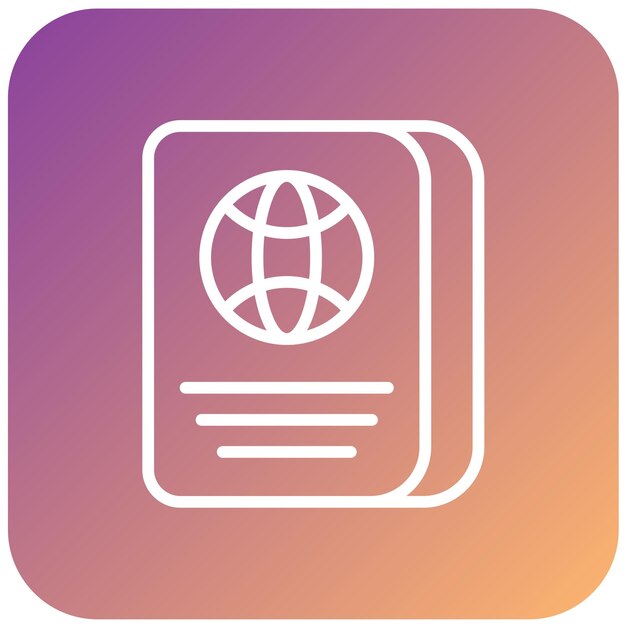 Diseño vectorial Estilo del icono del pasaporte