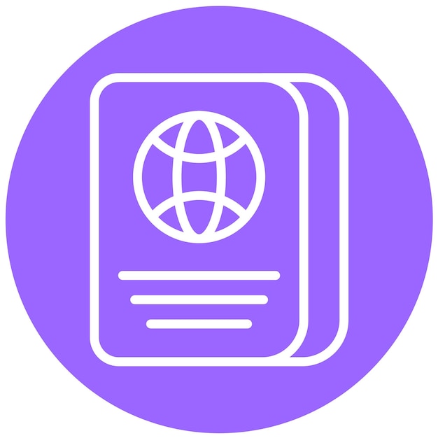 Diseño vectorial Estilo del icono del pasaporte