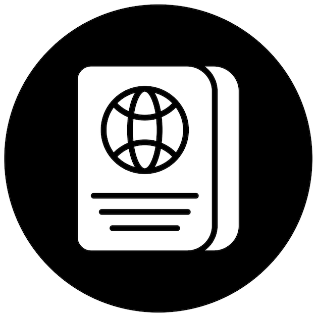 Diseño vectorial Estilo del icono del pasaporte