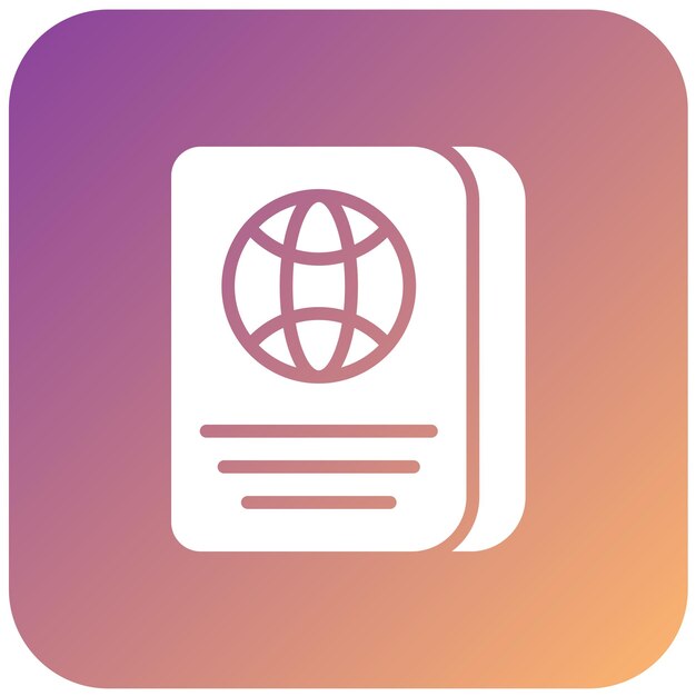 Diseño vectorial Estilo del icono del pasaporte