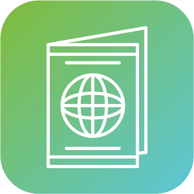 Diseño vectorial Estilo del icono del pasaporte