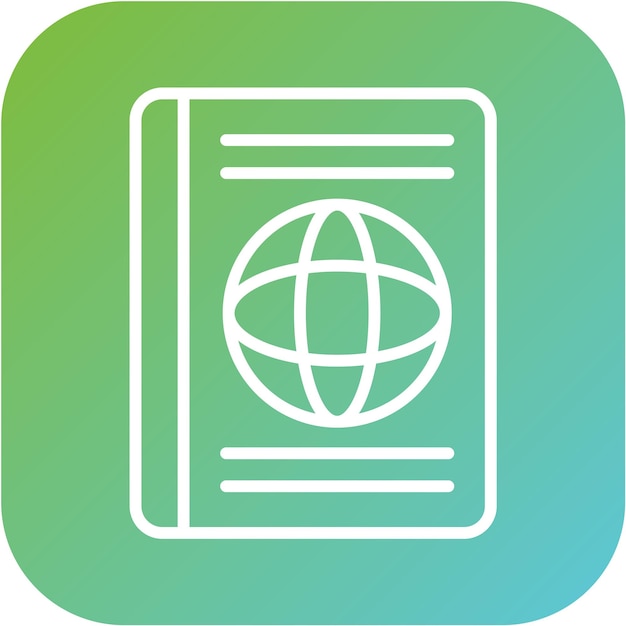 Diseño vectorial Estilo del icono del pasaporte