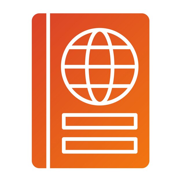 Diseño vectorial Estilo del icono del pasaporte