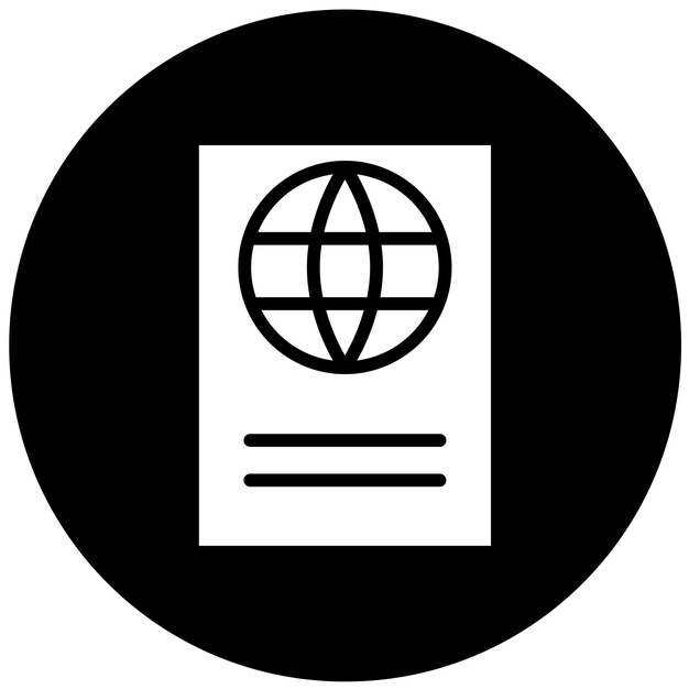 Diseño vectorial Estilo del icono del pasaporte