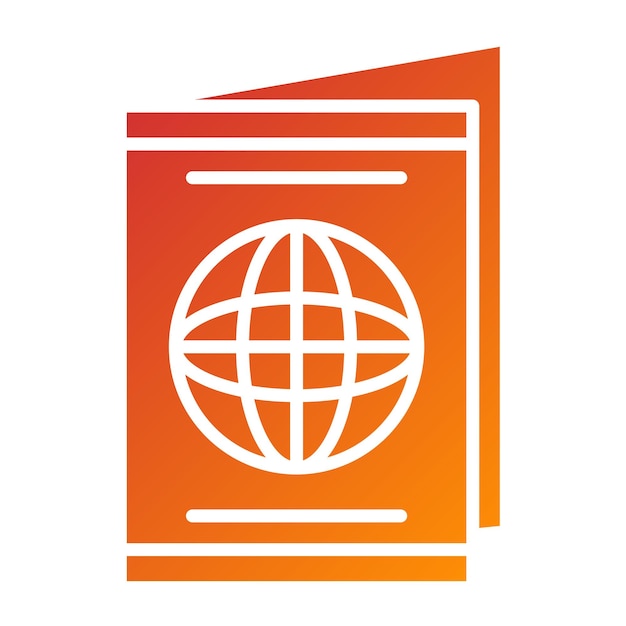 Diseño vectorial Estilo del icono del pasaporte