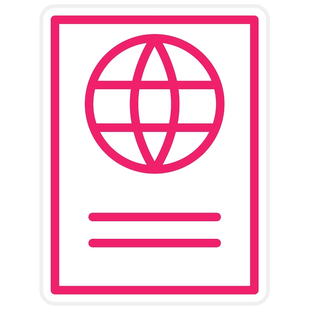 Diseño vectorial Estilo del icono del pasaporte