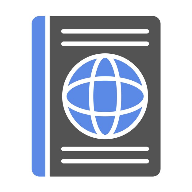 Diseño vectorial Estilo del icono del pasaporte