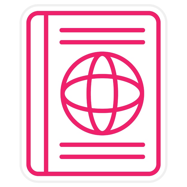Diseño vectorial Estilo del icono del pasaporte