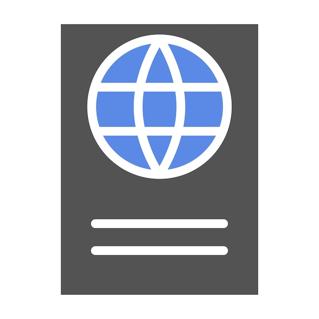 Diseño vectorial Estilo del icono del pasaporte