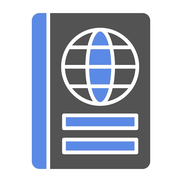 Diseño vectorial Estilo del icono del pasaporte