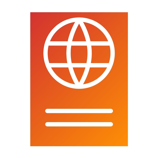 Diseño vectorial Estilo del icono del pasaporte