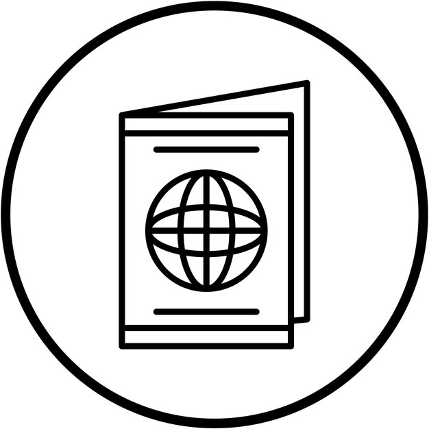 Diseño vectorial Estilo del icono del pasaporte