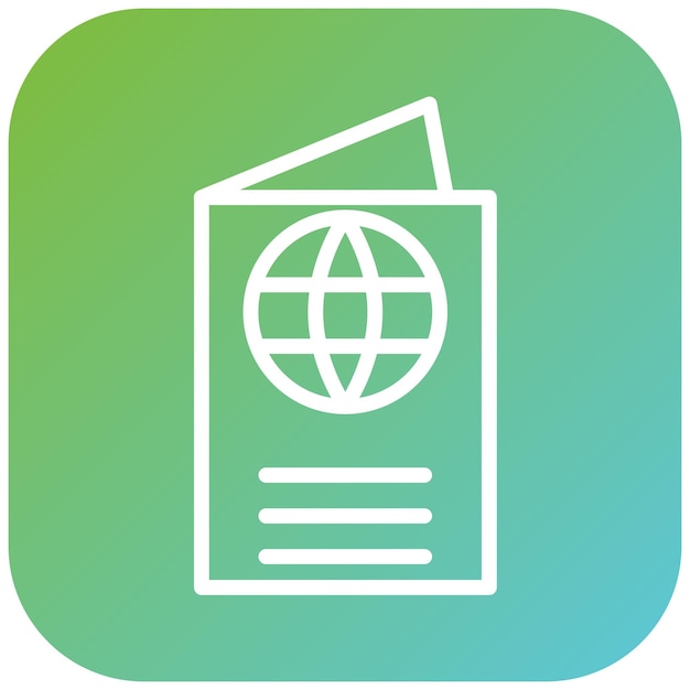 Diseño vectorial Estilo del icono del pasaporte