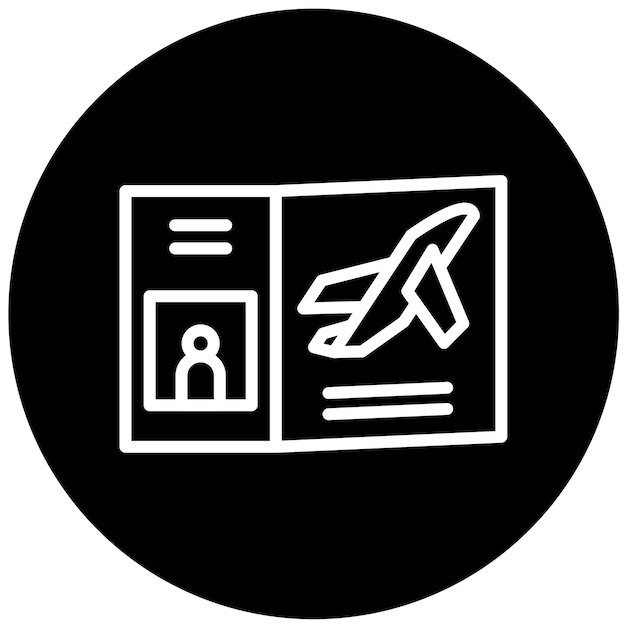 Diseño vectorial Estilo del icono del pasaporte