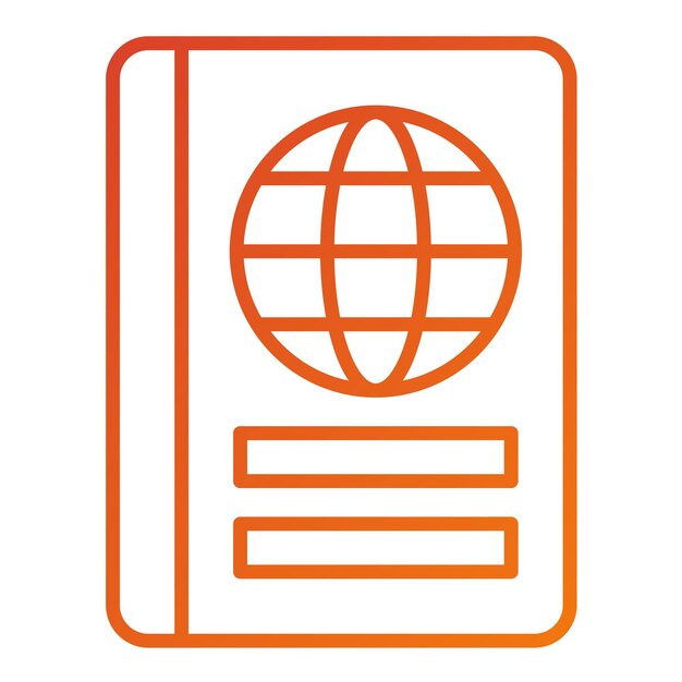 Diseño vectorial Estilo del icono del pasaporte