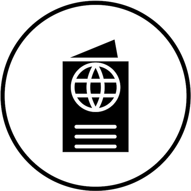 Diseño vectorial Estilo del icono del pasaporte