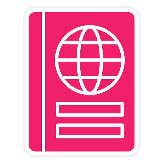 Diseño vectorial Estilo del icono del pasaporte